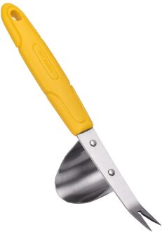 1Pc Rvs Wortel Remover Tuin Wieden Tool Handvat Handleiding Wieder Wieden Apparaat Type Mond Schop (Geel)