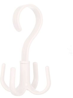 1Pc S Haak Vier-Klauw Draaibare Magazijnstelling Hanger Krachtige Badkamer Hanger Droogrek Keuken Pot Pan Haak sjaal Riem Hanger 1stk wit