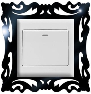 1Pc Schakelaar Sticker Home Decor Muur Spiegel Stijl Fotolijsten Voor Winkel Schakelaar Home Decor Muur Spiegel Stijl Foto frames # T2 zwart