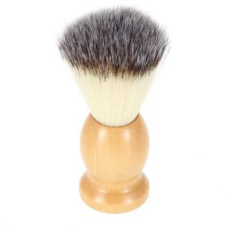 1Pc Scheerkwast Nylon Haar Houten Handvat Scheren Scheermes Borstel Salon Mannen Facial Baard Schoonmaken Apparaat Scheren gereedschap