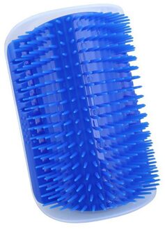 1Pc Self Grooming Borstel Kat Hoek Borstel Comfortabel Piepende Gezicht Massage Kam Voor Lang Haar Muur Speelgoed Voor Katten kat Wrijft Het Gezicht Blauw