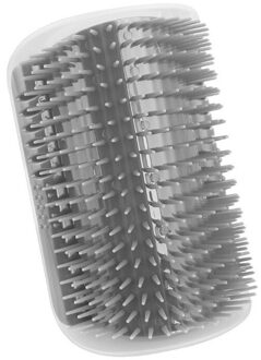 1Pc Self Grooming Borstel Kat Hoek Borstel Comfortabel Piepende Gezicht Massage Kam Voor Lang Haar Muur Speelgoed Voor Katten kat Wrijft Het Gezicht Grijs