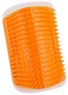 1Pc Self Grooming Borstel Kat Hoek Borstel Comfortabel Piepende Gezicht Massage Kam Voor Lang Haar Muur Speelgoed Voor Katten kat Wrijft Het Gezicht Oranje