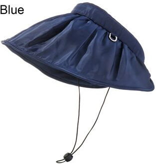 1Pc Shell Stijl Zomer Vizieren Cap Haarband Twee Gebruik Draagbare Inklapbare Zonnebrandcrème Cap Reizen Goederen Outdoor Benodigdheden blauw
