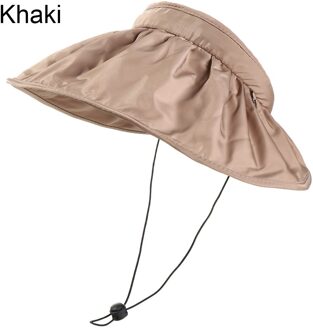 1Pc Shell Stijl Zomer Vizieren Cap Haarband Twee Gebruik Draagbare Inklapbare Zonnebrandcrème Cap Reizen Goederen Outdoor Benodigdheden khaki