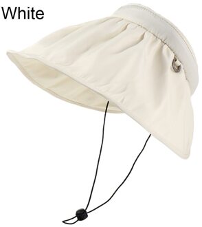 1Pc Shell Stijl Zomer Vizieren Cap Haarband Twee Gebruik Draagbare Inklapbare Zonnebrandcrème Cap Reizen Goederen Outdoor Benodigdheden wit