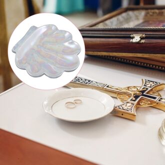 1Pc Shell Vorm Keramische Sieraden Lade Decoratieve Oorbel Ketting Opslag Plaat