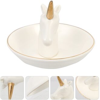1Pc Sieraden Stand Keramische Opbergvak Sieraden Ring Houder (Type A) gouden