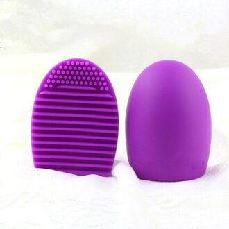 1Pc Silicagel Make-Up Borstel Wassen Gereedschap Board Cosmetica Make-Up Borstels Scrubber Board Wassen Brush Cleaner Tool paars