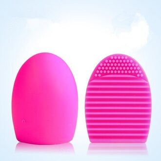 1Pc Silicagel Make-Up Borstel Wassen Gereedschap Board Cosmetica Make-Up Borstels Scrubber Board Wassen Brush Cleaner Tool roos rood