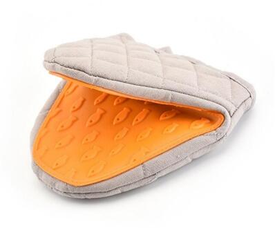 1Pc Silicone Anti-Brandwonden Oven Handschoenen Wanten Pannenlap Keuken Siliconen Handschoenen Lade Schotel Kom Houder Bakken Hand Clip oranje 1stk