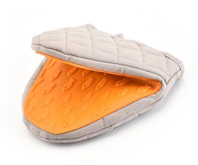 1Pc Silicone Anti-Brandwonden Oven Handschoenen Wanten Pannenlap Keuken Siliconen Handschoenen Lade Schotel Kom Houder Bakken Isolatie Hand clip Oranje