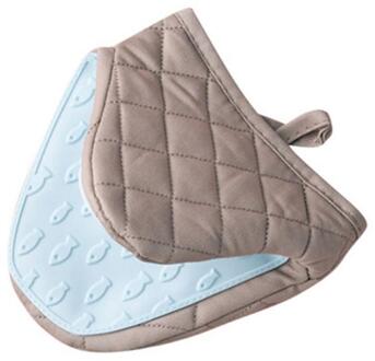 1Pc Silicone Anti-Brandwonden Oven Handschoenen Wanten Pannenlap Keuken Siliconen Handschoenen Oven Handschoen Hand Clip Lade Schotel Kom houder 06 blauw