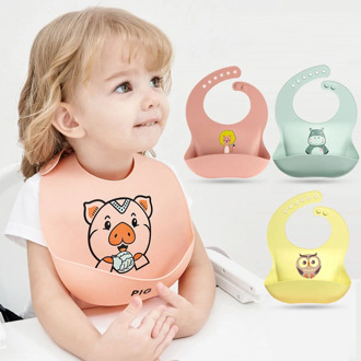 1pc Silicone Bibs For Kids Newborn Baby Feeding Tableware Waterproff Baby Bibs For Toddler Breakfast Feedings