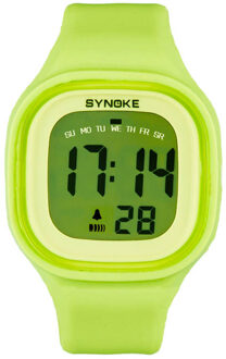 1Pc Silicone Led Light Digitale Rubber Sport Wrist Kind Horloge In Geel Blauw Roze Groen Rood Wit Zwart Dames horloge Kinderen