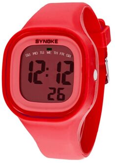 1Pc Silicone Led Light Digitale Rubber Sport Wrist Kind Horloge In Geel Blauw Roze Groen Rood Wit Zwart Dames horloge Kinderen