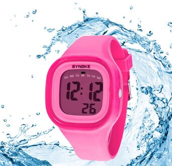 1Pc Silicone Led Light Digitale Rubber Sport Wrist Kind Horloge In Geel Blauw Roze Groen Rood Wit Zwart Dames horloge Kinderen