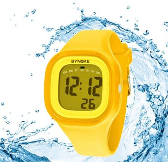 1Pc Silicone Led Light Digitale Rubber Sport Wrist Kind Horloge In Geel Blauw Roze Groen Rood Wit Zwart Dames horloge Kinderen