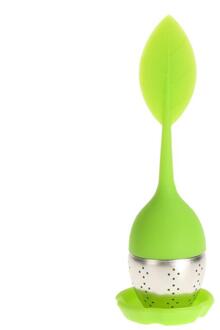 1Pc Silicone Thee-ei Veiligheid Theezakje Theezeefje Voor Thee Pot Cup Gebruik Leuke Mensen Vorm Thuis keuken Bar Thee Filter groen