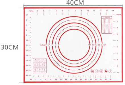1Pc Siliconen Bakken Mat Non Stick Kneden Deeg Mat Siliconen Gebak Mat Liner Rolling Deeg Mat Met Meting Bakken gereedschap 40x30cm