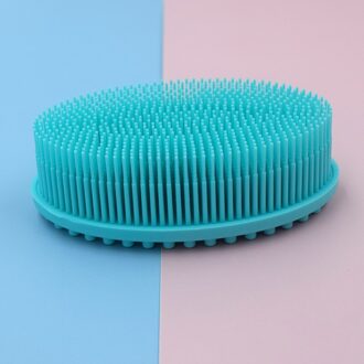 1Pc Siliconen Hoofd Body Hoofdhuid Massage Borstel Kam Shampoo Haar Wassen Kam Douche Borstel Bad Spa Afslanken Body Massage borstel munt blauw