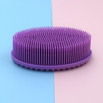 1Pc Siliconen Hoofd Body Hoofdhuid Massage Borstel Kam Shampoo Haar Wassen Kam Douche Borstel Bad Spa Afslanken Body Massage borstel paars