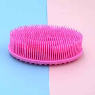 1Pc Siliconen Hoofd Body Hoofdhuid Massage Borstel Kam Shampoo Haar Wassen Kam Douche Borstel Bad Spa Afslanken Body Massage borstel roze