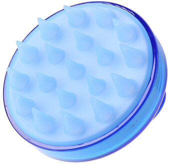 1Pc Siliconen Hoofd Body Hoofdhuid Massage Borstel Shampoo Haar Wassen Douche Spa Kam Hoofdhuid Massage Douche Bad Borstel blauw