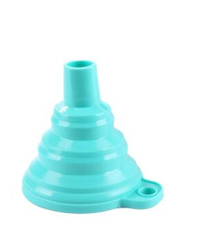 1Pc Siliconen Opvouwbare Trechter Praktische Opvouwbare Trechter Water Vloeibare Doseren Olie Wijn Vulling Verpakking Warmte Olie Slip blauw