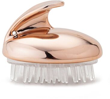 1Pc Siliconen Shampoo Hoofdhuid Douche Body Haar Massage Wassen Massager Brush Kam Goud