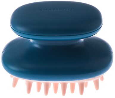 1Pc Siliconen Shampoo Massage Borstel Handheld Hoofd Body Hoofdhuid Haar Kam Wassen Douche Borstel Bad Spa Cleaning Borstels blauw -A