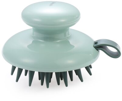 1Pc Siliconen Shampoo Massage Borstel Handheld Hoofd Body Hoofdhuid Haar Kam Wassen Douche Borstel Bad Spa Cleaning Borstels groen