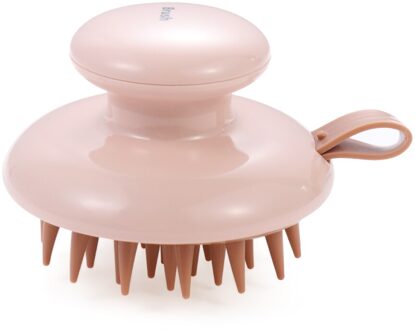 1Pc Siliconen Shampoo Massage Borstel Handheld Hoofd Body Hoofdhuid Haar Kam Wassen Douche Borstel Bad Spa Cleaning Borstels roze -B