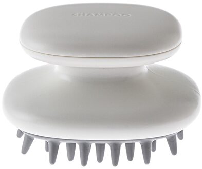 1Pc Siliconen Shampoo Massage Borstel Handheld Hoofd Body Hoofdhuid Haar Kam Wassen Douche Borstel Bad Spa Cleaning Borstels wit -A