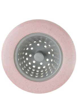 1Pc Siliconen Tpr Gootsteen Zeef Vergiet Riool Hair Filter Zeef Badkamer Douche Drain Sink Drains Cover Sink Roze
