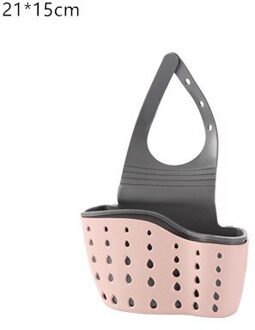 1Pc Sink Plank Zeep Spons Afvoer Rack Badkamer Houder Keuken Opslag Zuignap Keuken Organizer Spoelbak Keuken Accessoires Roze