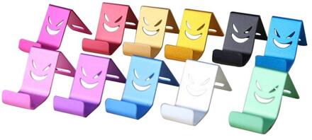 1Pc Smile Metalen Mobiele Telefoon Houder Universele Telefoon Stander Willekeurige Kleur Beugel Houder Mobiele Telefoon Accessoires