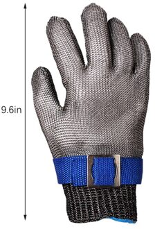 1Pc Snijbestendige Handschoenen Veiligheid Anti-Cut Steekwerende Roestvrij Staaldraad Metalen Mesh Slager Handschoenen vissen Beschermende Handschoenen Blauw
