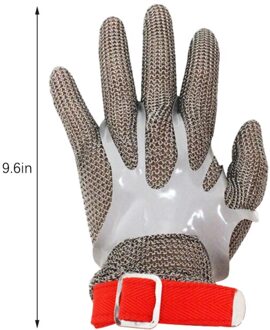 1Pc Snijbestendige Handschoenen Veiligheid Anti-Cut Steekwerende Roestvrij Staaldraad Metalen Mesh Slager Handschoenen vissen Beschermende Handschoenen Rood