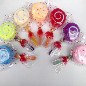 1Pc Snoep Lollipop Handdoek Washandje Baby Shower Party Gunsten Handdoeken Badkamer Accessoires Willekeurig Kleur