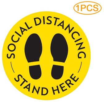 1pc Social Distancing Floor Decals Safety Floor Sign Poster Maintain 6 Foot Distance Anti-Slip Commercial Grade 11" Round A1