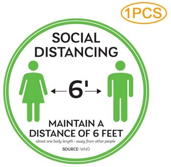 1pc Social Distancing Floor Decals Safety Floor Sign Poster Maintain 6 Foot Distance Anti-Slip Commercial Grade 11" Round A3