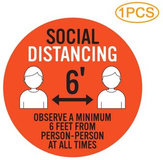 1pc Social Distancing Floor Decals Safety Floor Sign Poster Maintain 6 Foot Distance Anti-Slip Commercial Grade 11" Round A4