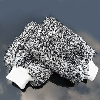 1Pc Soft Absorptie Handschoen Hoge Dichtheid Car Cleaning Handschoen Microfiber Ultra Zachte Te Drogen Auto Wassen Mitt doek Handschoen 1stk grijs