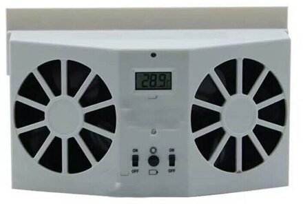 1Pc Solar Auto Cooler Draagbare Auto Window Air Vent Fans Cooling Radiator Voor Voor/Achter windows wit