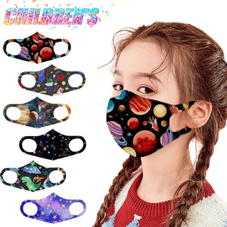 1PC Space Printed Mouth Mask Children Reusable Protective Mask For Kids Washable Breathable Face Shield Mask mascarillas