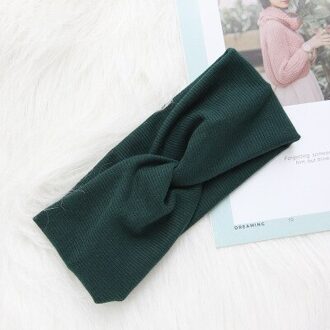 1Pc Sport Hoofdband Tulband Effen Hoofdbanden Meisjes Make-Up Stof Elastische Haarband Twisted Geknoopt Haar Accessoires ArmyGreen