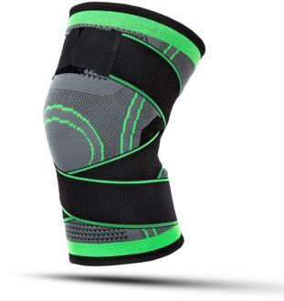 1Pc Sport Kniebeschermer Druk Kneepad Elastische Knie Pads Ondersteuning Mouwen Basketbal Volleybal Brace Training Fitness 1 stuk groen XL