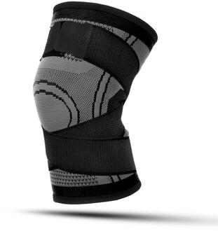 1Pc Sport Kniebeschermer Druk Kneepad Elastische Knie Pads Ondersteuning Mouwen Basketbal Volleybal Brace Training Fitness 1 stuk zwart M