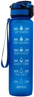 1Pc Sport Water Matte Flessen Tritan Shaker Outdoor Reizen Camping Wandelen School Plastic Drink Mijn Fles Voor Water 1000ml diep blauw
